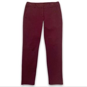 Loft Julie Skinny Cropped pants maroon size 8